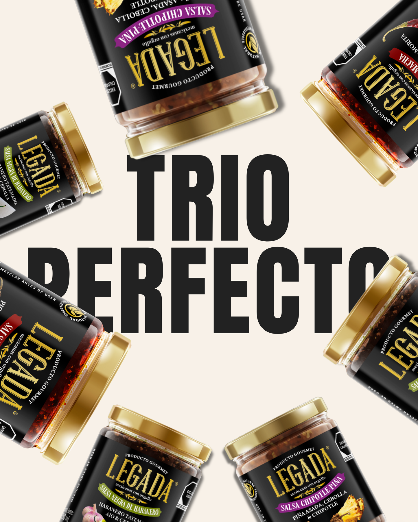 trio perfecto -macha,chipotle y habanero